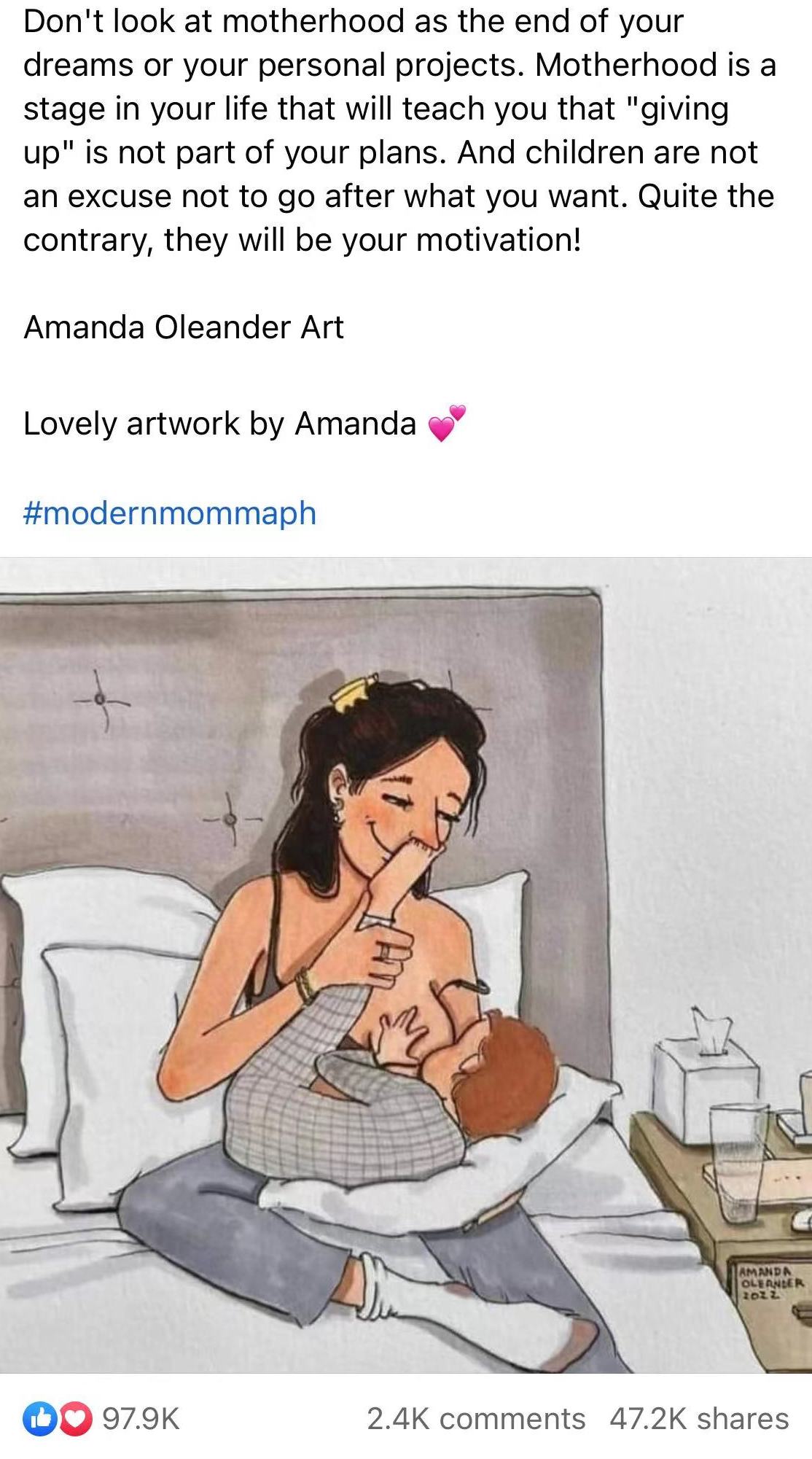 “Don’t look at motherhood as the end…” artwork